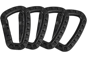 FANMURAN Moschettone Tattico in Plastica D-ring Robusto Resistente Chiusura a Molla per Campeggio Escursionismo Pesca Zaino 4pz (4 pz)