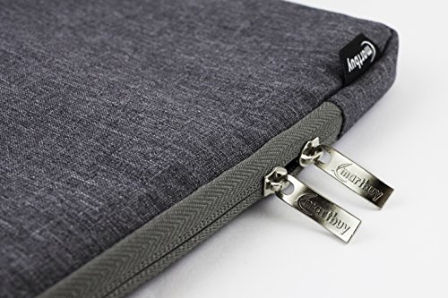 Emartbuy Universal 13 3 - 14 0 Inch Grau Premium Stoff Tragetasche Deckel mit Einziehbarer Griff und Rei  verschlusstasche Geeignet f  r Ausgew  hlte 
