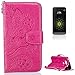 Produktbild CaseHome Compatible for LG G5 Hülle Geprägter Henna Blume Muster Buch-Stil Folio Magnetic Schließung Portemonnaie Stilvolle Gummi fit Stehen PU Leder Flip Stoßfest Etui-Rosa