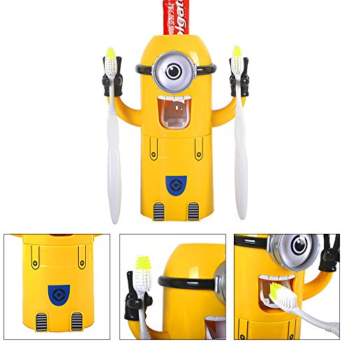 Eine Auge Despicable Me Minion Ich Einfach Unverbesserlich Zahnbuerstenhalter automatische Zahnpasta Spender mit Buerste Tasse Wash Set - 3