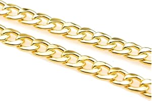 Cadoline Stainless Steel Black, Gold, Silver 3-15mm & 14-30" Mens Cuban Curb Chain Necklace