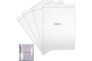 COVLONGYU Lot de 30 grands sacs refermables en plastique transparent 30 x 42 cm, sacs de rangement, sacs à fermeture pression, épais et durables, pour ranger des vêtements, couettes, couvertures, blocs Lego