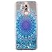 Produktbild Huawei Mate 20 Lite Schutzhülle Handyhülle mit Glitzer Flüssig, Edaroo Kreativ TPU Silikon Dünn Transparent Bling Funkeln Flüssighülle Flüssigkeit Case Handycover Blaue Pfauenfeder Mandala