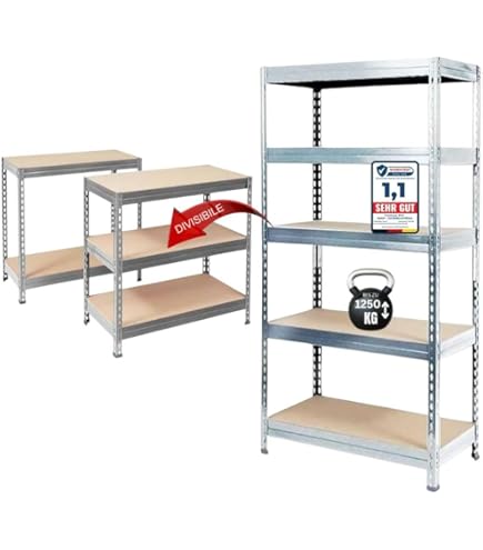 Scaffale Metallico Shelfplaza 90x110x40cm - 3 Ripiani Regolabili, Portata 175kg Cadauno, Nero - Foto 7