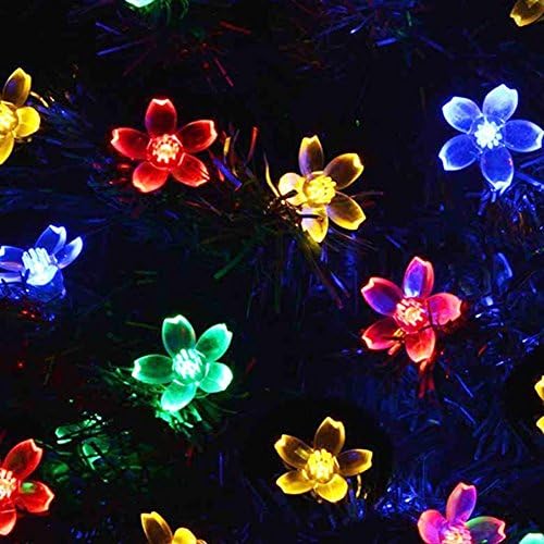 50 LED Solar String Lights, 22 Feet Flower Bulbs Waterproof Fairy Blossom Garden Ligh Decorative Lighting Fence Lights for Outdoor Indoor Garden Patio Yard Lawn Home House Party Holiday Decorations