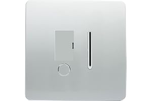 TRENDI SWITCH Trendi Artistic Modern Glossy Tactile Fused Spur Switch Silver ART-FSSI