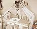 8 Piece Baby Bedding Set with Cot Bumper, Canopy & Holder (To fit Cot 120x60cm, "Love you Heart" - Brown Check)