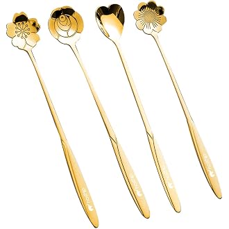 HASTHIP® Golden Spoon Set/Coffee Spoon/Dessert Spoon/Cu...