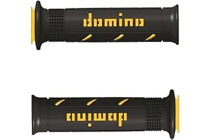 MOTOPARTS Motorrad Griffe Lenkergriffe aus Gummi für Naked, Tourer, Rennsport, Cruiser, Pitbike (Gelb)