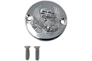 MOTORRAD BURCHARD Highway Hawk Bremszylinderdeckel mit Emblem Live to Ride kompatibel für Kawasaki VN 750 Vulcan - VN 800 Vulcan Classic - VN 1500 Classic