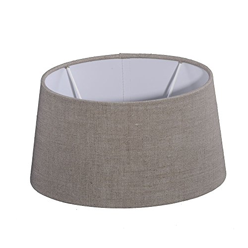 Lampenschirm Oval Leinen Dunkel Natur TL 25-20-14