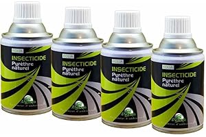 APRODOM Pack d'Aérosols au Pyrèthre Naturel 4x250ml Anti mouches, moucherons, moustiques, mites, puces, punaises de lit, etc... Insectes volants et rampants. (4)