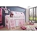 Produktbild Relita Halbhohes Spielbett Kim mit 4 tlg.Stoff-Set Prinzessin, Buche massiv weiß lackiert
