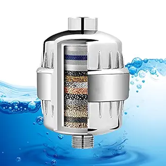 ORILEY ABNSH-02 15 Stage Shower Filter Tap Hard Water Softener with Replaceable Multi-Stage Cartridge Activated Carbon for Chlorine Removal, Skin & Hair Conditioning