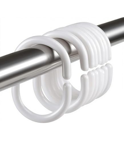 Produktbild von HSCGIN Duschhaken 12 Stück - Chrom Doppelroller Für Vorhang & Liner
