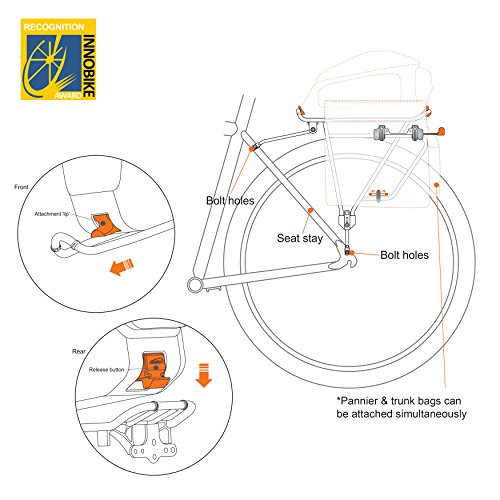 Ibera Fahrrad-Gepäckträger, Fahrradgepäckträger, PakRak Bicycle Touring Carrier Plus+ Frame-mounted for heavier top & side loads - 7
