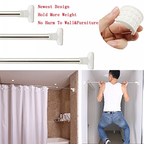 ungfu Mall Edelstahl Duschvorhang, ausziehbar, Rod Fenster Vorhang Schiene, 50-80cm - 7