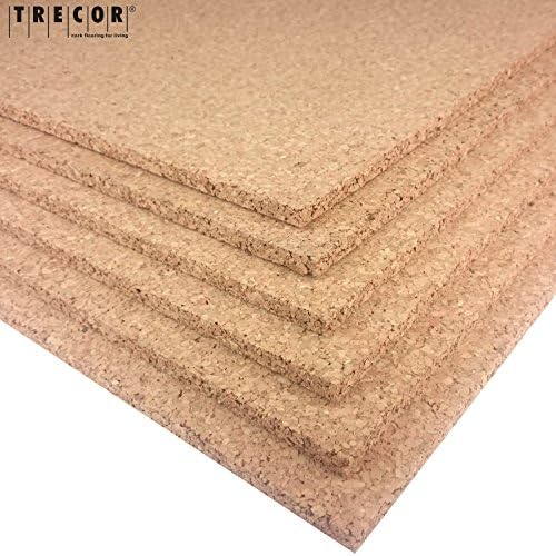 Trecor Pin Board Cork Sheet Format: 1000 x 500 mm – Thickness Options: 2–20 mm – High-Quality Cork Sheet, Highly Flexible and Antistatic – Smoothed on One Side for Better Appearance; Choose your thickness from 2 - 20 mm