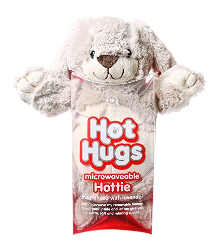 Aroma Home HH7-0001 Hot Hugs - Peluche con forma de conejo (botella de agua caliente apropiada para microondas), color gris