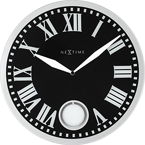ROMANA Wanduhr D 43cm, Glas, Schwarz