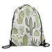 Produktbild TKMSH Fashion Design Sack Bag Drawstring Backpack Green Plant Cactus and Flower Cute Beam Mouth Backpack