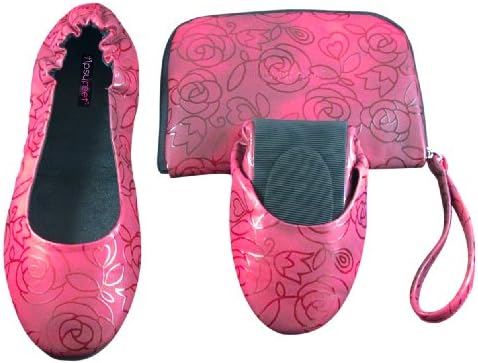 Tipsyfeet Burgundy/Brown Foldable Shoes (Large UK 7-8 EUR 41-42, Burgundy Red)