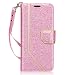 Produktbild FYY Samsung Galaxy S9 Hülle,Handyhülle Samsung Galaxy S9,[Information Anti-Leckage] Leder Brieftasche Hülle mit Eingebautem Spiegel und Ständer-Funktion für Samsung Galaxy S9 - Bling Rosa