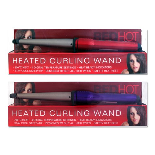 Red Hot Heated Curling Wand with 4 Digital Temperature Setting