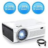 👍 ALTAVOZ SURROUND INTEGRADO: Este proyector, integrado en dos altavoces envolventes, permite sentir cada detalle del sonido y disfrutar del audio en las diferentes situaciones. También puede conectar altavoces externos para satisfacer sus necesidades de sonido de mayor calidad.