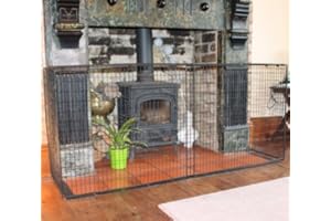 Safetots Original Fireguard avec Extension, Barrière de Sécurité Premium pour Enfants et Animaux de Compagnie pour Cheminées, Ajustable jusqu'à 214cm de Largeur, Protection de Sécurité pour Bébés