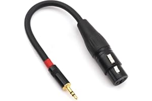 NANYI-XLR Kabel Audio Adapter 3,5 mm (1/8") TRS Stereo XLR Buchse Interconnect Audio Mikrofonkabel für iPod.Mobile.Powered Speakers 0.2m/1.6ft