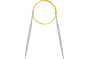 Coopay 4.5mm Circular Knitting Needles 80cm Long, Metal Circular Needles with Flexible Cable, Round Knitting Needles for Large Project, Fixed Cable Circle Knitting Pins for Blanket, Scarf, Hats