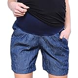 Mija - Kurze Jeans Umstandsshorts / Umstandshose mit Bauchband für Sommer 1045