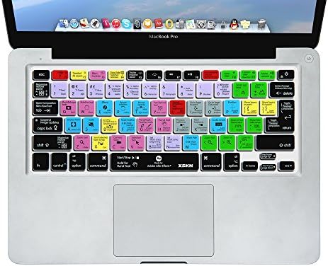 XSKN Adobe After Effects Shortcuts Keyboard Skin Cover for 13" 15" 17" MacBook, MacBook PRO, MacBook Air US EU Version