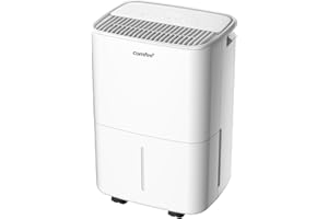 COMFEE' Aqua Dry 12L/DAY Dehumidifier for Home with 2.5L Water Tank, Low Noise Level, Drain Hose, and Continuous Drainage, Smart Dry Model, Ideal for Bedroom, Bathroom, Laundry Drying, Attic, Basement
