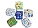 Three Little Imps Unisex Patterned Cloth Nappies (inc 2 inserts each)- Set of 6