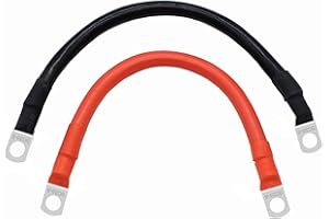 Idota Câble Batterie 2AWG/ 35mm² 15cm Onduleur Cable Batterie Voiture 12V avec Clip Annulaire M8 pour Moto Automobile Bateaux Marins(15cm)