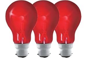 Inspired Essentials 3 x 40W FIREGLOW Effect BC B22 B22d Light Bulbs, Bayonet Cap, Red Glow