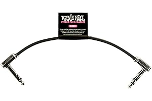 Ernie Ball 6" Single Flat Ribbon Stereo Patch Cable - Black