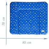 Wickeltischauflage Wickelauflage Wickelunterlage Sterne Babybett Baby 85x70cm weich Blau NEU - 7