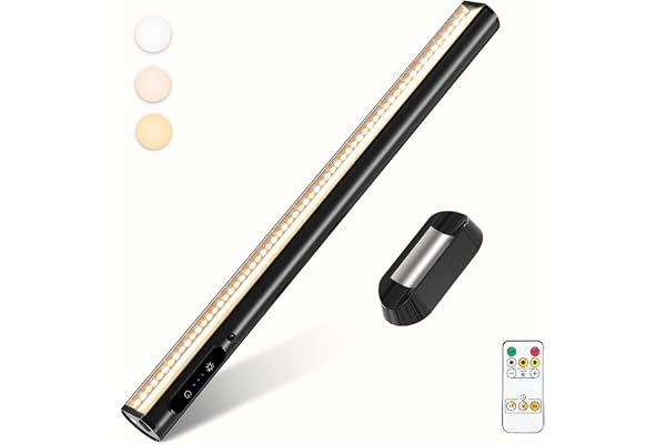bravzurg Reglette LED Cuisine Sans Fil, 4000mAh Lampe de Bureau Rechargeable USB, Lumiere Magnétique avec Télécommande, Eclairage Murale pour Placard, Tableau, Miroir, Armoire, Bibliothèque
