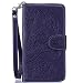 Produktbild LMAZWUFULM Hülle für Samsung Galaxy J5 DUOS / J510F 2016 5,2 Zoll PU Leder Magnetverschluss Brieftasche Lederhülle Elegant Auspicious Pfau-Blumen Prägung Design im Book Style mit Stent-Funktion und Karten Slot Ledertasche Flip Cover für Samsung Galaxy J5 DUOS / J510F 2016 (5,2 Zoll) Lila