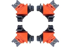 YUET Zacisk narożny drewniane zaciski kątowe narzędzia do obróbki drewna do wiercenia w drewnie i produkcji szafek, zestaw 4 szt. zestaw 90° klips kątowy prosty mocowanie linijka drewno ręczne narzędzie DIY ramka na zdjęcia