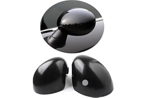 UVCANY MINI F54-F60 Avant juin 2019 coques de rétroviseurs latéraux, Extérieur Miroir Décor pour Mini Cooper One/S/JCW série F F54 F55 F56 F57 F60(Noir brillant, Avec trou de lumière)