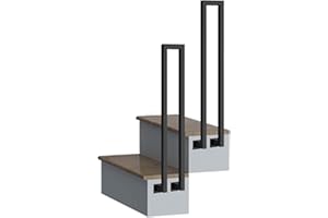 OTOEKO Corrimano Moderno per Scale Esterne Interne, Parapetto in Ferro Battuto A Forma di U A Montaggio Laterale, Kit Ringhiera per Scale Assistenti - Design A Tubo Quadrato (Size : 95cm(2.1ft))