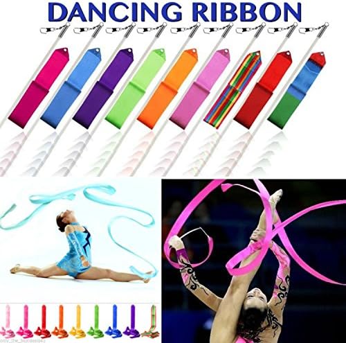 SystemsEleven 4M Gym Dance Ribbon Rhythmic Art Gymnastic Streamer Twirling Rod Stick