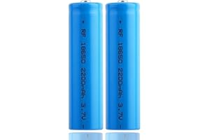 FOUNRY DIRECT 3.7V Li-ion Rechargeable Battery, 2200mAh Full Capacity Rechargeable Batteries Lithium ion Battery Durable Button Top Battery, Used for LED Flashlight, Electronic Devices etc.(2 Pack)