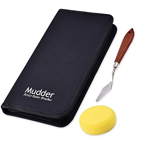 Mudder 15 Stück Künstlerpinsel Schrägpinsel Acrylpinsel Set Pinselset für Aquarell, Öl, Acryl, Sliver - 3