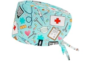 ROBIN HAT - Cuffia Chirurgica Donna e Uomo, Cuffietta Chirurgica Capelli Lunghi, Cuffie Sala Operatoria Regolabile, Cotone 100% Biodegradabile, Sanitarie, Infermiera, Dentista, Taglia Unica, Medical