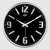 Galaxy Premium Serisi Metal &Ccedil;er&ccedil;eveli Kabartma Rakamlı Bombe Camlı 35 CM Duvar Saati Gri